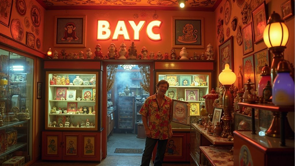 Bored Ape Yacht Club as a 1970s collectibles shop