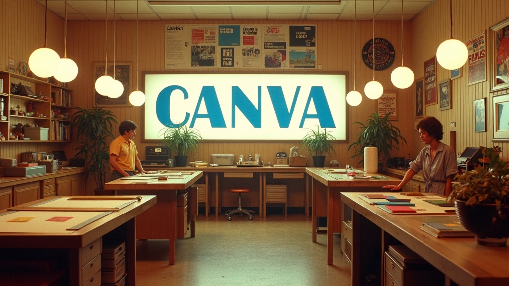 Canva as a 1970s design template shop