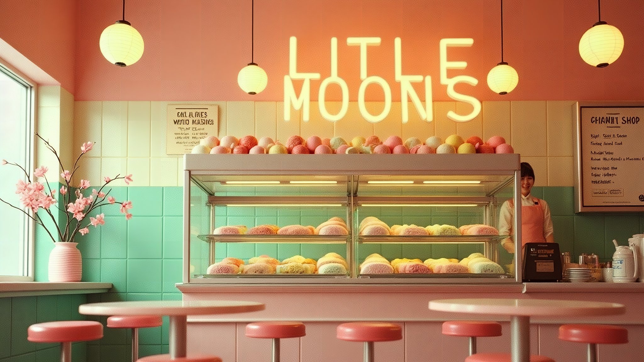 Little Moons as a 1970s ice cream parlour