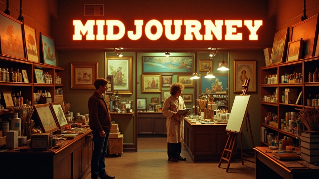 Midjourney as a 1970s art emporium