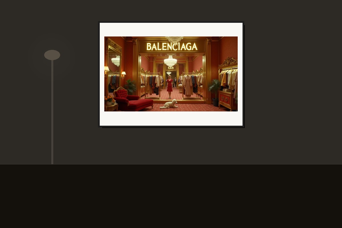 Print mockup on dark wall