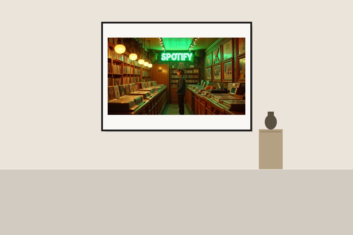 Print mockup on light wall