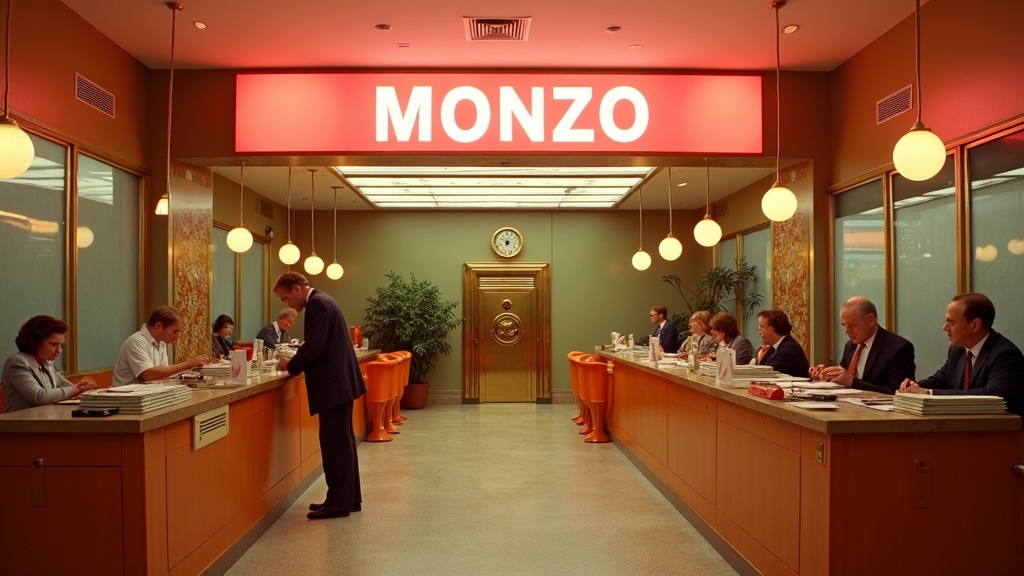 Monzo as a 1970s high street bank branch