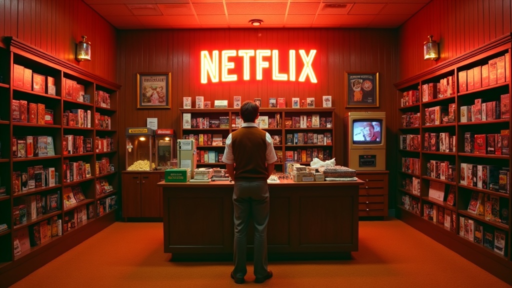 Netflix as a 1970s video rental store