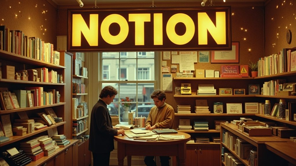 Notion as a 1970s stationery shop