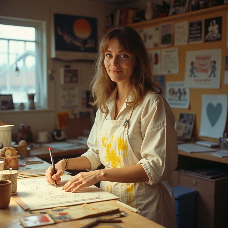 Portrait of Ruth Nakamura, fictional 1970s owner of Figma