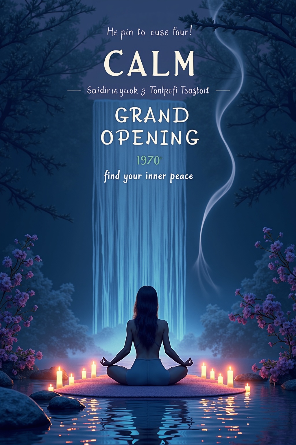 Calm grand opening poster