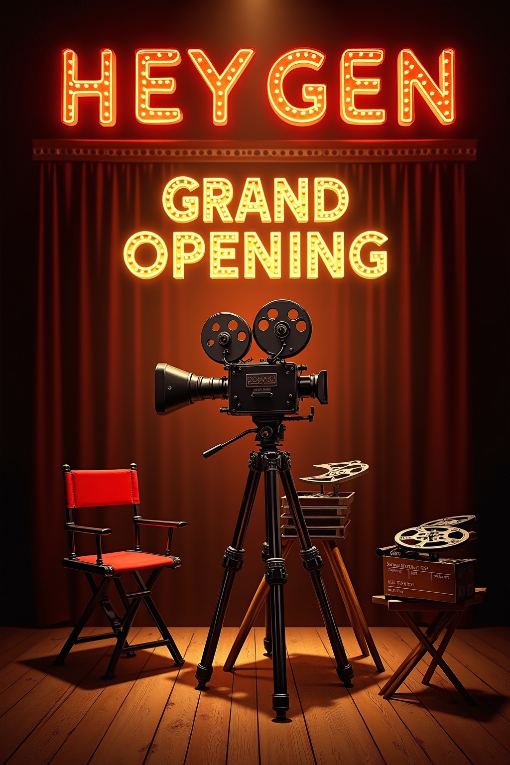 HeyGen grand opening poster