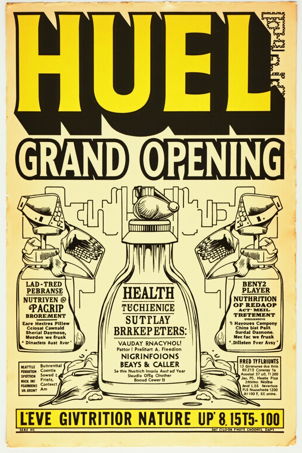 Huel grand opening poster