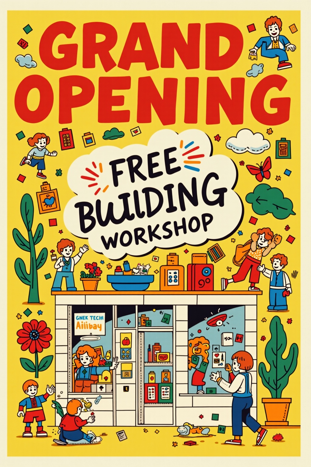 LEGO grand opening poster