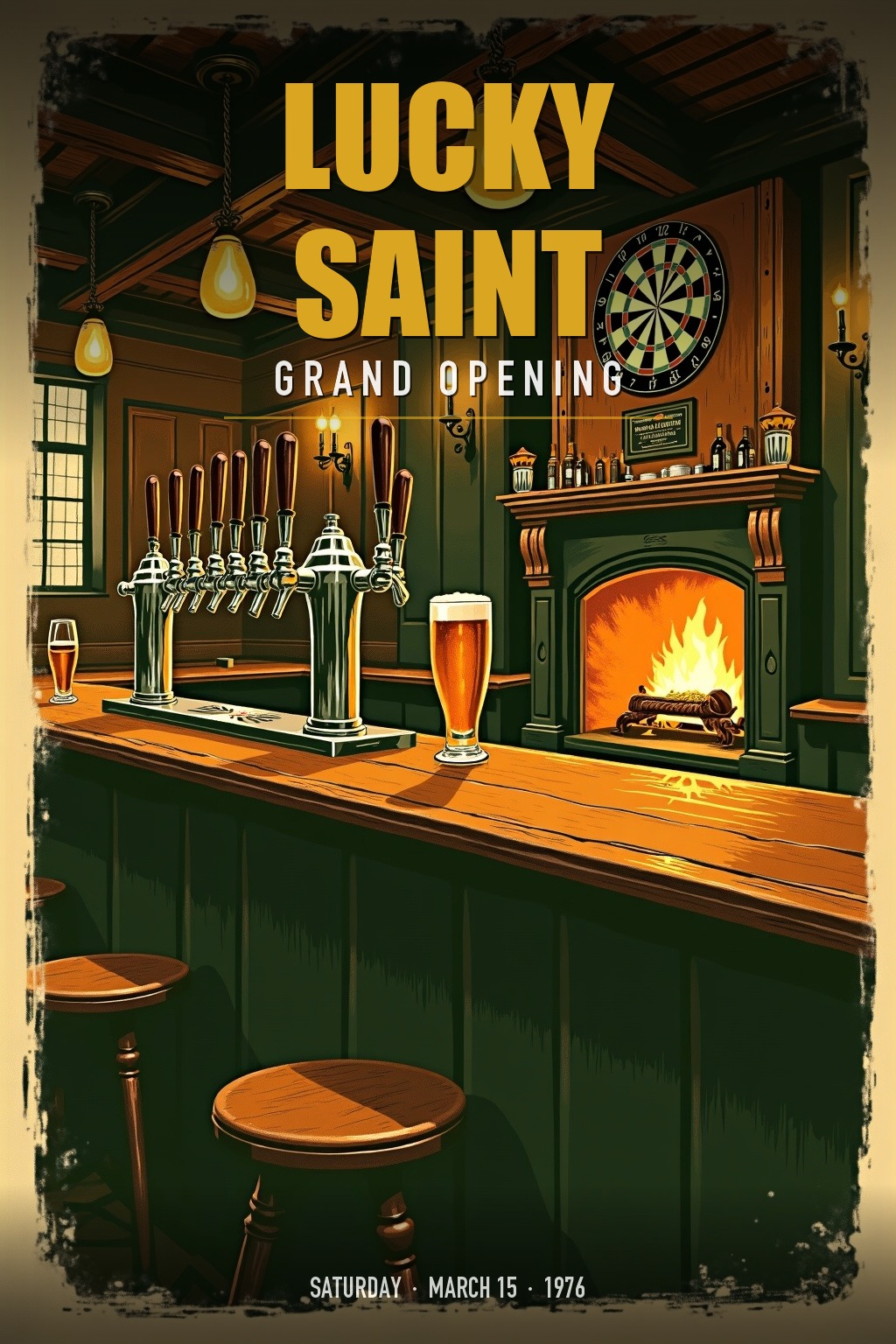 Lucky Saint grand opening poster