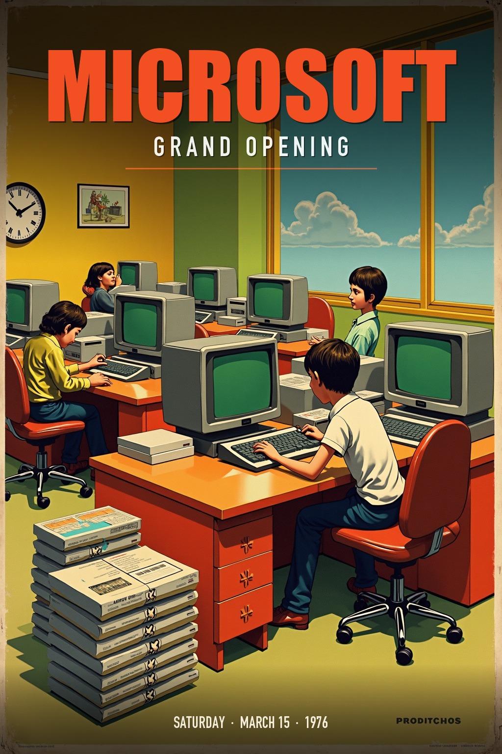 Microsoft grand opening poster