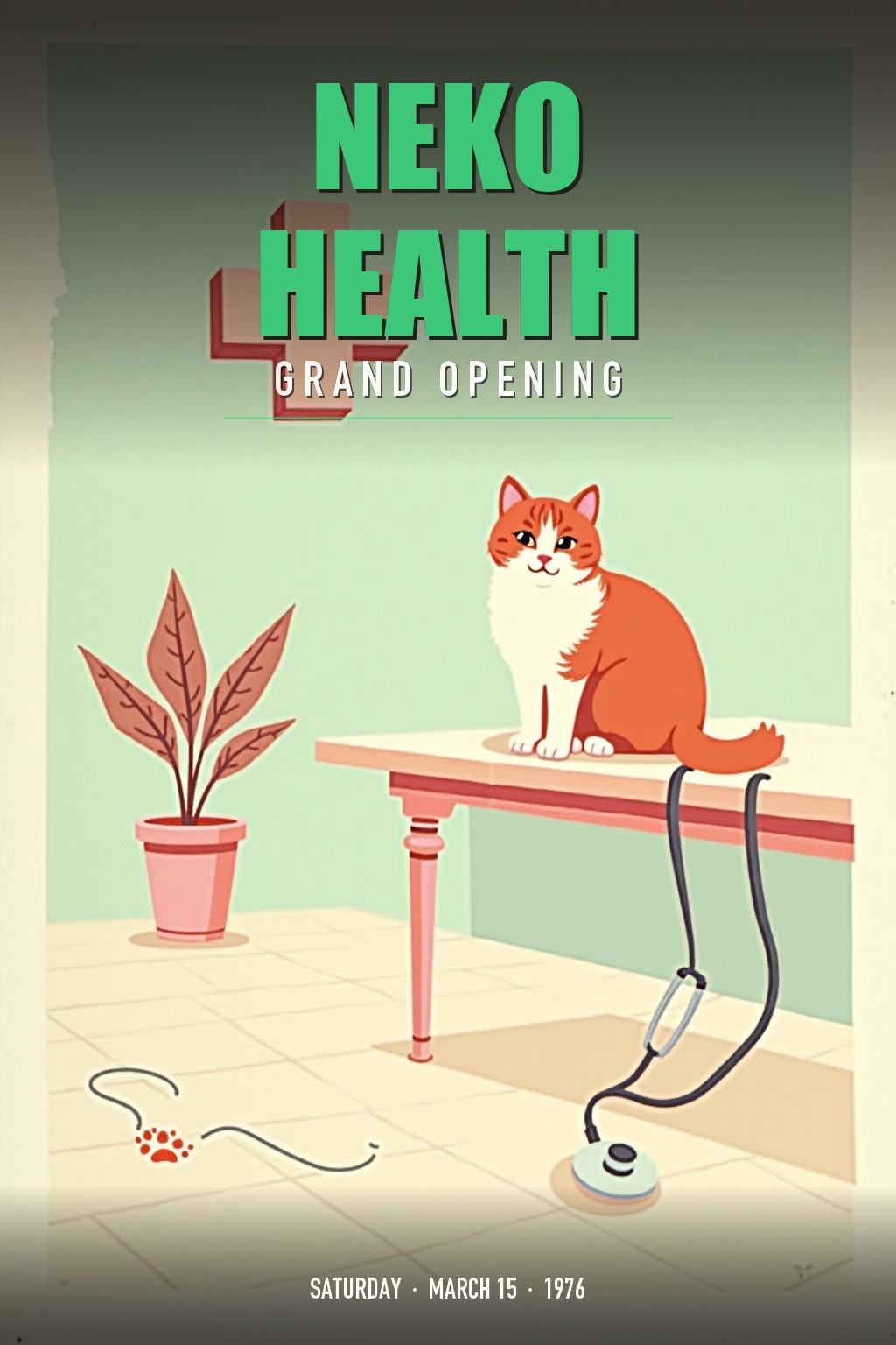 Neko Health grand opening poster