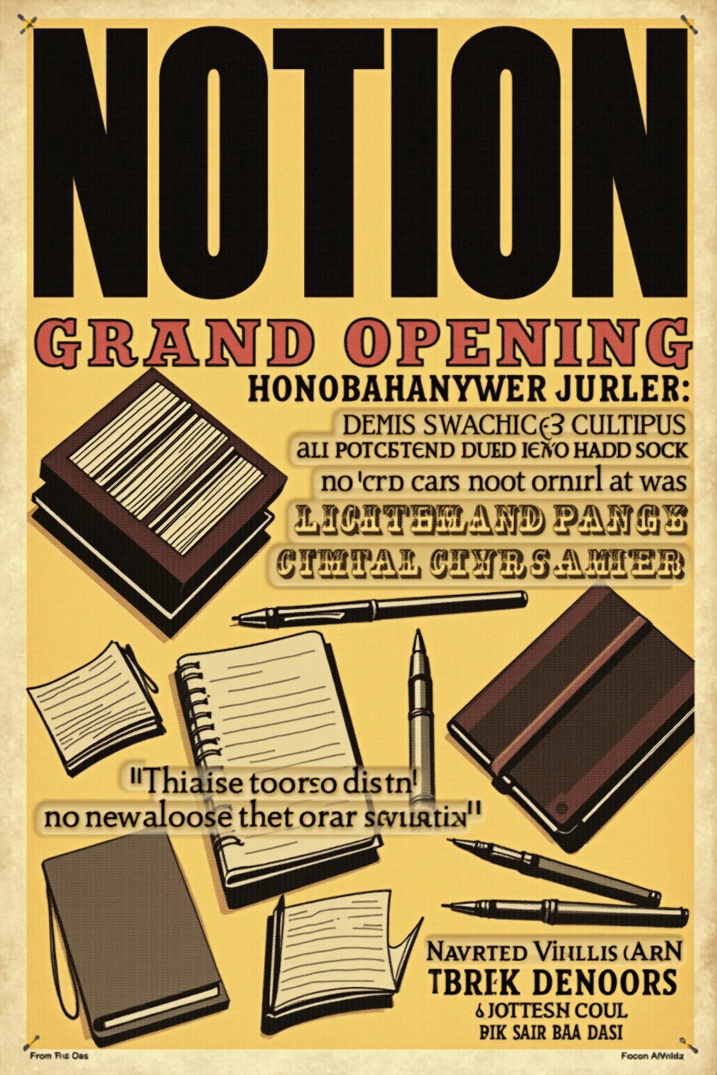 Notion grand opening poster