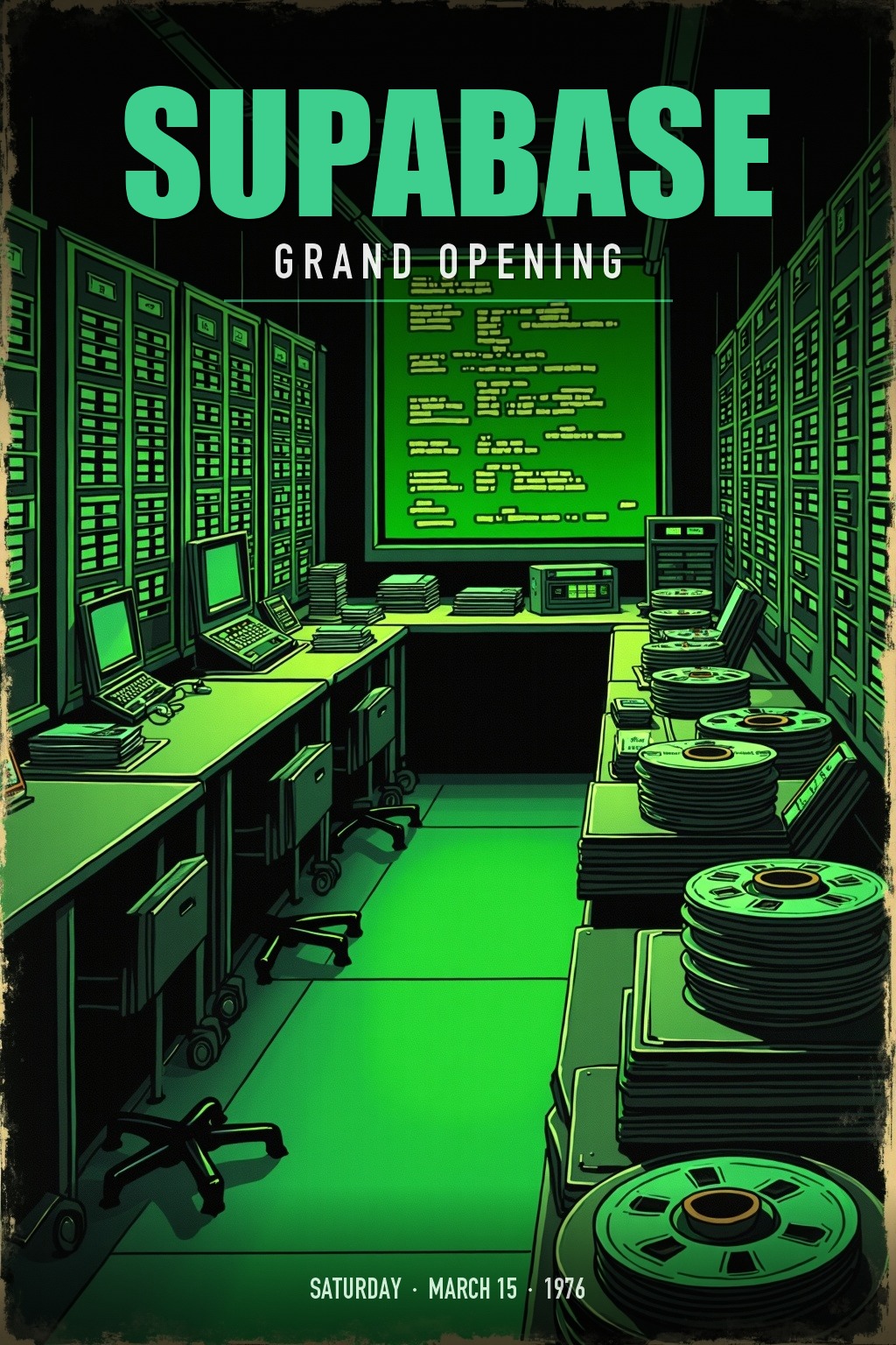 Supabase grand opening poster