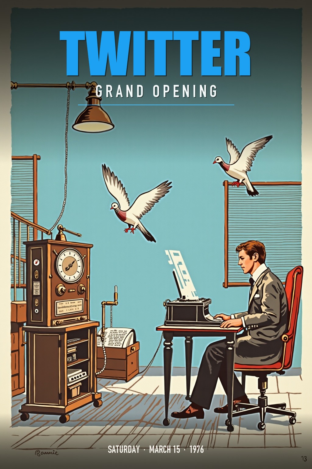 Twitter grand opening poster
