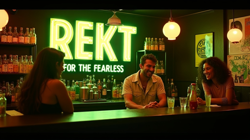 REKT as a 1970s Rebellious Sparkling Water Bar