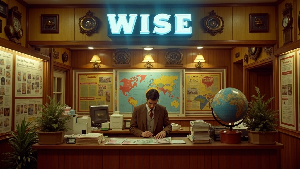 Wise as a 1970s international money transfer